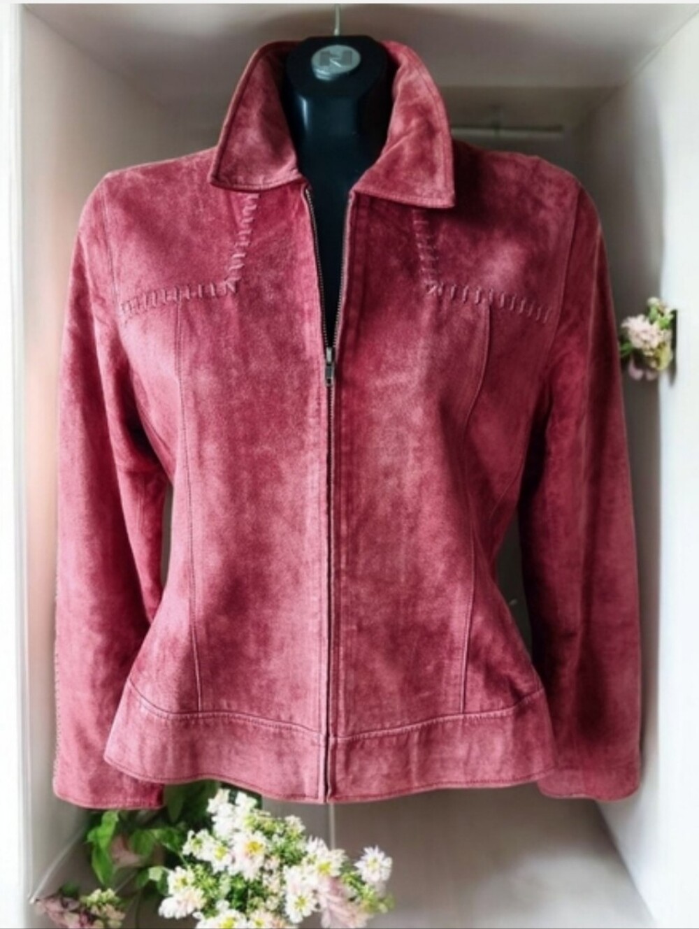 Skott's Washable Suede Western Lined Jacket - Raspberry Vintage 90s Y2K